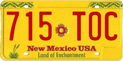NM license plate 715TOC