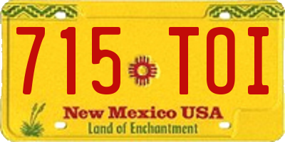 NM license plate 715TOI
