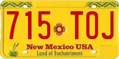 NM license plate 715TOJ