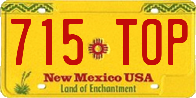 NM license plate 715TOP