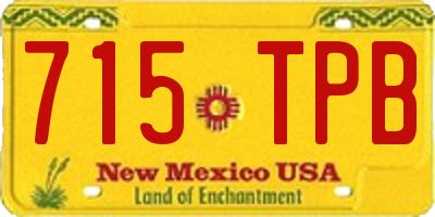 NM license plate 715TPB
