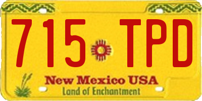 NM license plate 715TPD