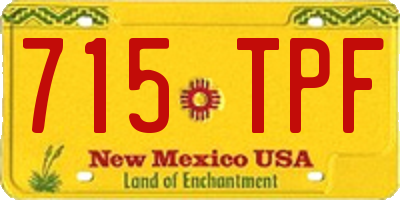 NM license plate 715TPF