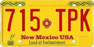 NM license plate 715TPK
