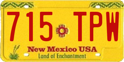 NM license plate 715TPW