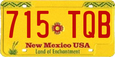 NM license plate 715TQB