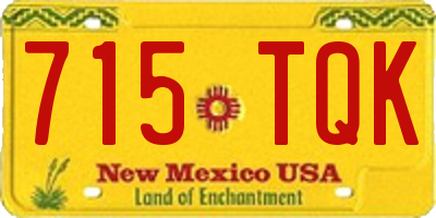 NM license plate 715TQK