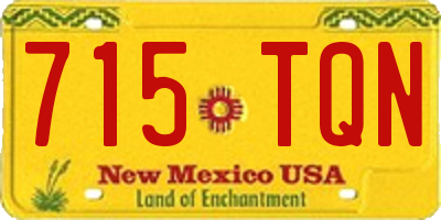 NM license plate 715TQN