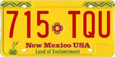 NM license plate 715TQU