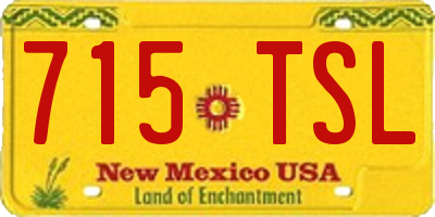 NM license plate 715TSL