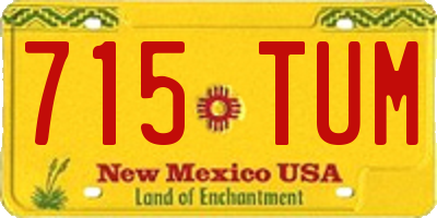 NM license plate 715TUM