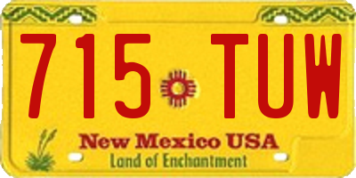 NM license plate 715TUW