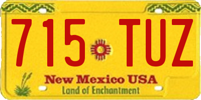NM license plate 715TUZ
