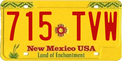 NM license plate 715TVW