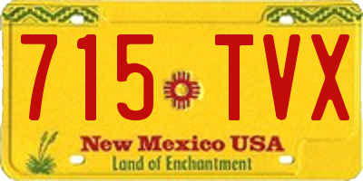 NM license plate 715TVX