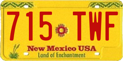 NM license plate 715TWF