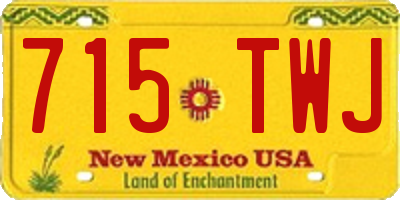 NM license plate 715TWJ