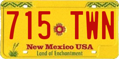 NM license plate 715TWN