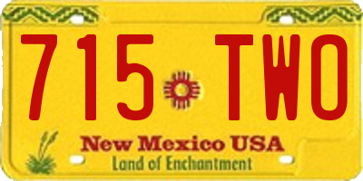NM license plate 715TWO