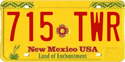 NM license plate 715TWR