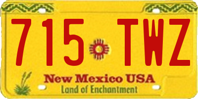 NM license plate 715TWZ