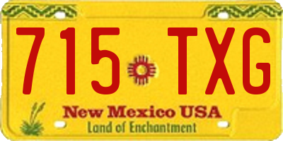 NM license plate 715TXG