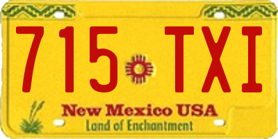 NM license plate 715TXI