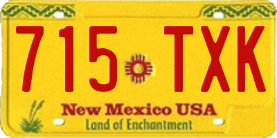 NM license plate 715TXK
