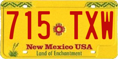 NM license plate 715TXW