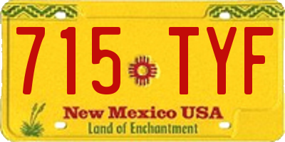 NM license plate 715TYF