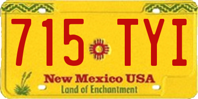 NM license plate 715TYI