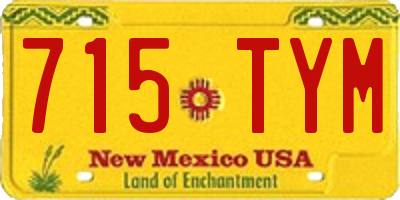 NM license plate 715TYM