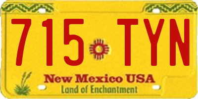 NM license plate 715TYN
