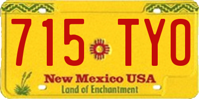 NM license plate 715TYO
