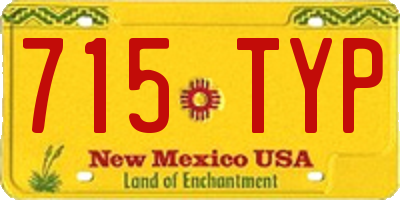 NM license plate 715TYP