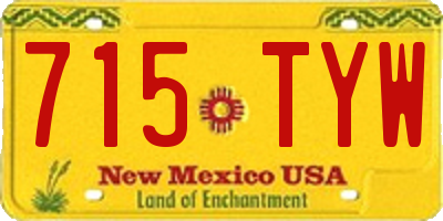 NM license plate 715TYW