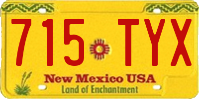 NM license plate 715TYX