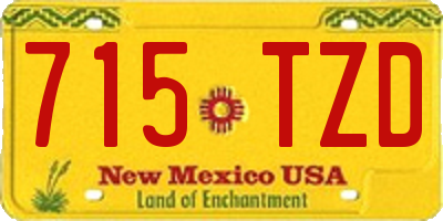 NM license plate 715TZD