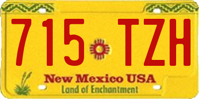NM license plate 715TZH