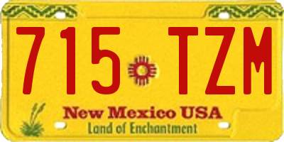 NM license plate 715TZM