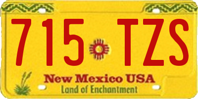 NM license plate 715TZS