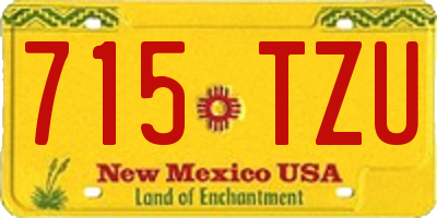 NM license plate 715TZU