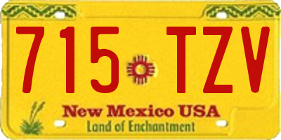 NM license plate 715TZV