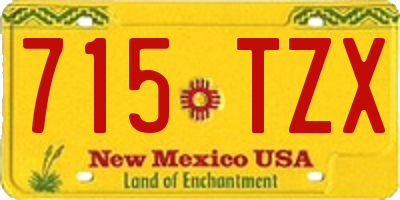 NM license plate 715TZX