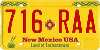 NM license plate 716RAA