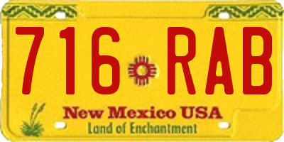 NM license plate 716RAB