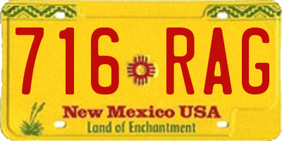 NM license plate 716RAG