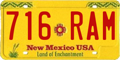 NM license plate 716RAM