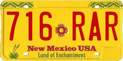 NM license plate 716RAR