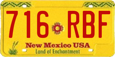 NM license plate 716RBF